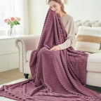 BEDELITE Fleece Throw Blanket for Couch – 3D Ribbed Jacquard Soft and Warm - Image 6