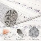 Nakagishi Area Rugs 9x12 Living Room: Washable Boho Large Neutral Modern Soft - Image 3