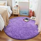 OLANLY Purple Round Rugs for Bedroom - Image 2
