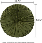 HIG Set of 2 Decorative Round Pleated Throw Pillows, Classy Accent Pumpkin - Image 4