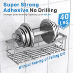 EUDELE Shower Caddy 2 Pack, Adhesive Shower Organizer for Home Decor & Kitchen Storage, No Drilling, Rustproof Stainless Steel Bathroom Shelf Organizer