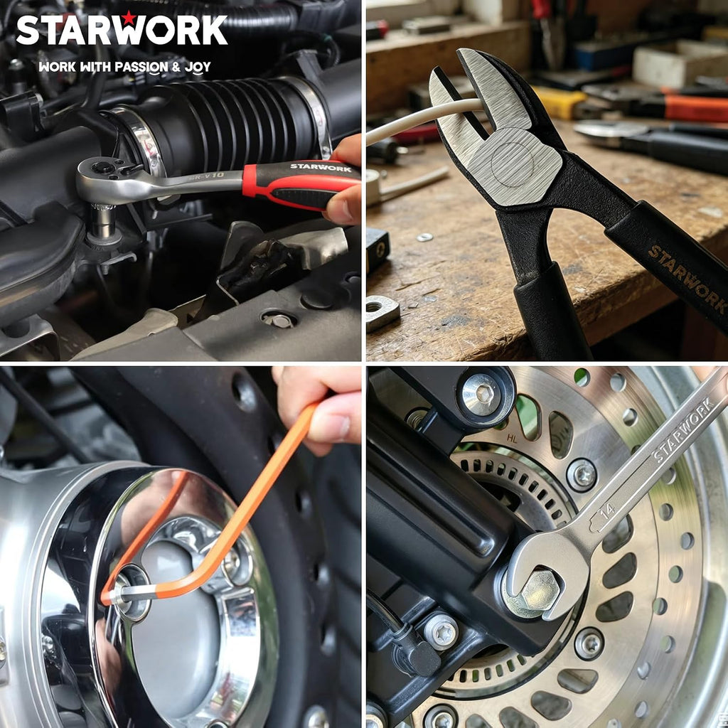 STARWORK TRUE MECHANIC™ 314-Piece Mechanics Tool Set and Socket Set, 1/4", 3/8", 1/2" Drive, Professional, Metric