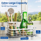 Extra Large Sink Caddy with Drying Stone, Sponge & Brush Holder for Kitchen
