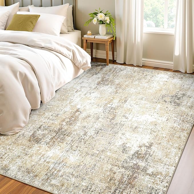 Washable Area Rugs 4'x6' Non-Slip Modern Abstract Soft - Image 3
