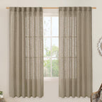 LAMIT Taupe 72 inch Linen Curtains by LAMIT