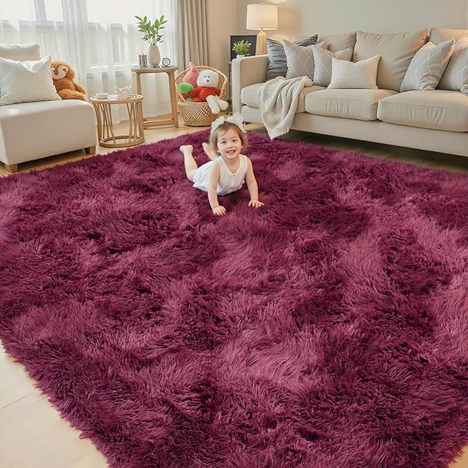8x10 Area Rugs for Living Room Bedroom, Large Area Rug Shaggy Carpet Soft Plush by Junhejiamei