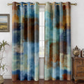 Blue Rust Abstract Curtains for Living Room Bedroom, 52W x 84L, 2 Panels