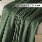 RYB HOME Elegant Green Velvet Curtains 84 inches Long, Light Blocking, Thermal - Image 2