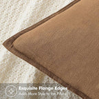 MIULEE Decorative Linen Pillow Covers 18x18 Inch Brown ​Boho Farmhouse​ - Image 2