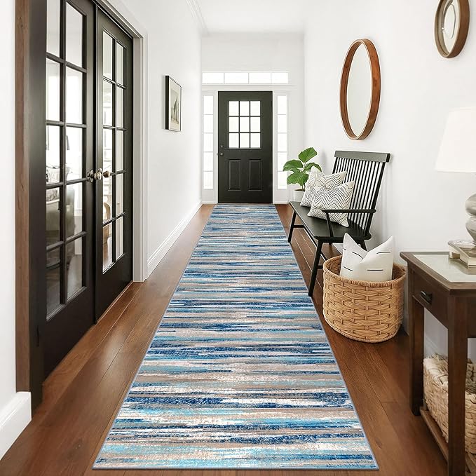 Lansny Modern Abstract Runner Rug 3x18 by lansny