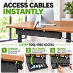 Perfect Posture Mesh Cable Management Tray Under Desk Cord Organizer - 38"