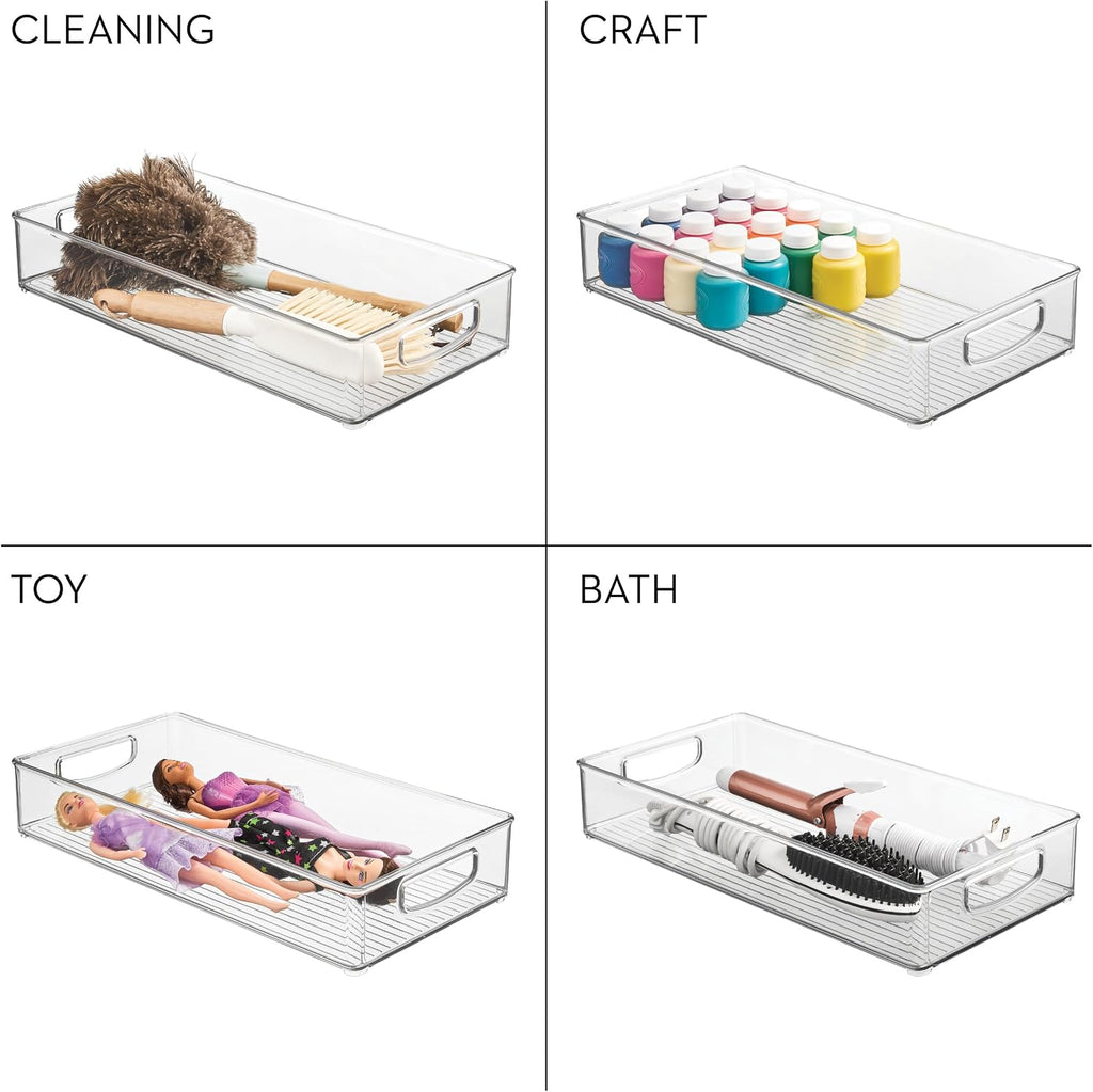 iDesign Stackable Clear Plastic Extra Long Pantry Organizers