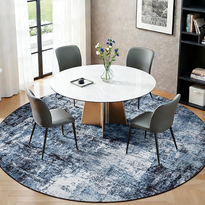 Rugflix Round Area Rugs 8Ft for Living Room, 8x8 Washable Rug Stain-Resistant - Image 3