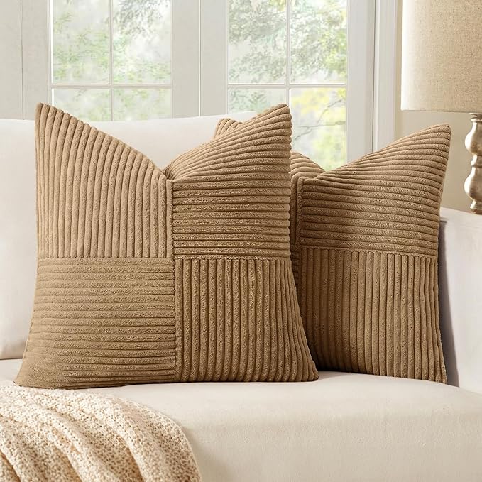 MIULEE Brown Decorative Throw Pillow Covers 20x20 Inch by MIULEE
