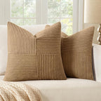 MIULEE Brown Decorative Throw Pillow Covers 18x18 Inch by MIULEE