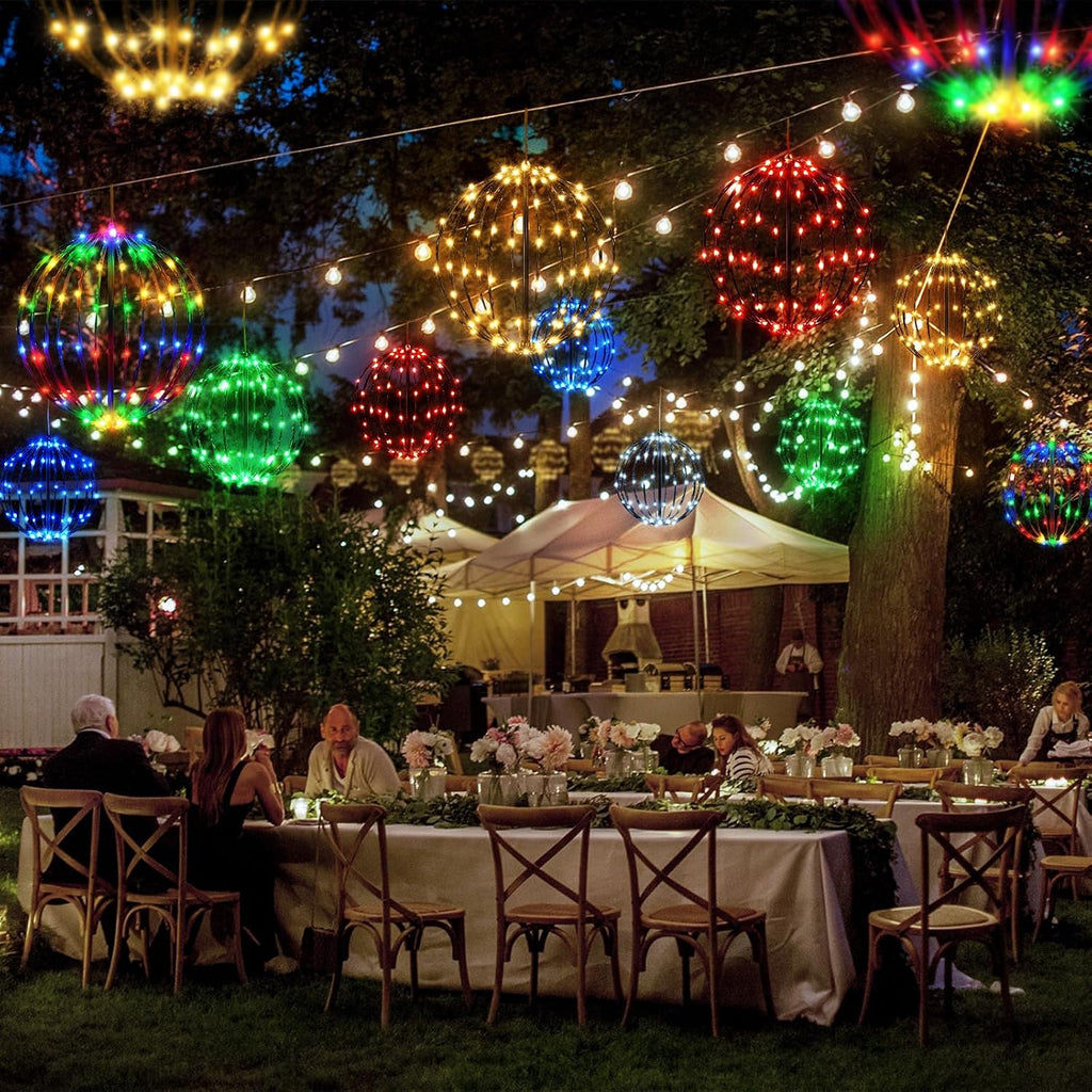 Christmas Decorations,LED Light Balls Outdoor,2 Pack,Warm White