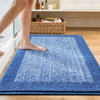 48x32 Large Bathroom Rugs Non Slip Washable, Soft Absorbent Bath Mat Blue