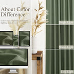Nanspring Olive Green Linen Curtains 30 Inch Length Short Kitchen, Semi Sheer - Image 3