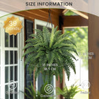 FOREST PRINCE 35" Fake Ferns Artificial Bush Plants for Outdoors, 2-Pack