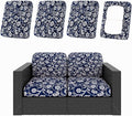 hyha 4Pcs Patio Cushion Covers, Stretch Outdoor Couch Cushion Covers Replacement by hyha