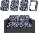 hyha 4Pcs Patio Cushion Covers, Stretch Outdoor Couch Cushion Covers Replacement by hyha