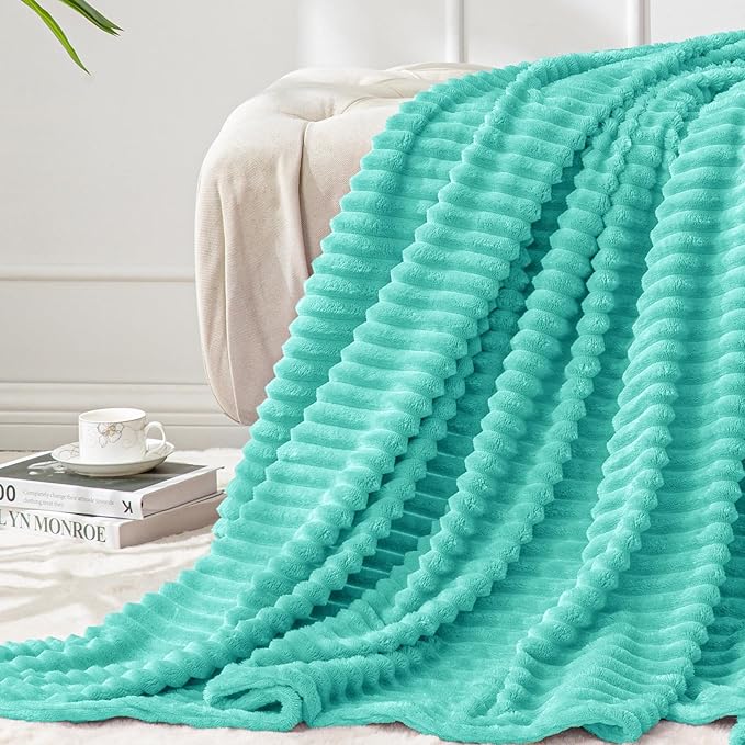 BEDELITE Fleece Blanket Twin Size – 3D Ribbed Jacquard Soft and Warm Decorative - Image 7