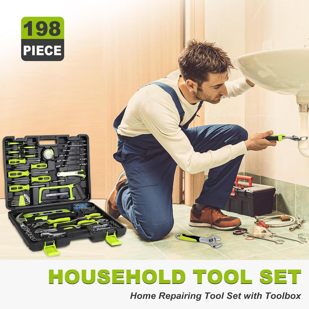 FASTPRO 198-Piece Home Repairing Tool Set with Tool Box
