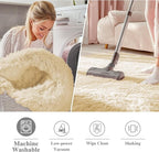 OLANLY Cream Round Rugs for Bedroom - Image 3