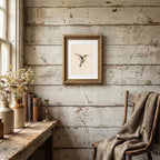 Wemandh Vintage Gold Framed Hummingbird Canvas Wall Art (8"x10")