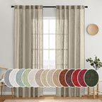 MIULEE Oatmeal Linen Curtains 84 Inch Length 2 Panels by MIULEE