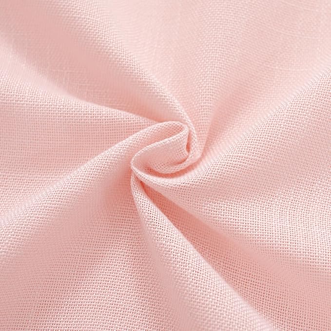 Light Pink Linen Back Tab Curtains 102 Inches Long - Image 6