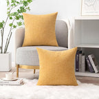 MIULEE Pack of 2 Couch Throw Pillow Covers 20x20 Inch Soft Beige Yellow - Image 5