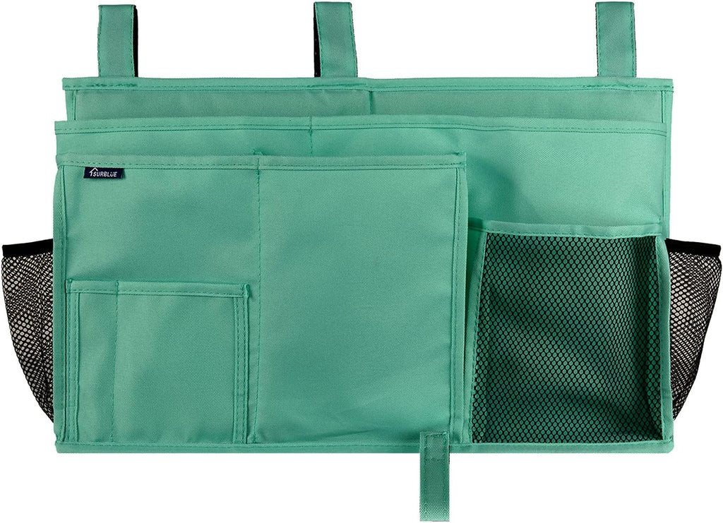 Surblue Caddy Hanging Organizer Bedside Storage Bag for Bunk and Hospital Beds, Green, L