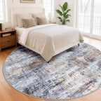 IOHOUZE Abstract Round Area Rug 8 Ft Washable Circle Rugs Large Round Rug Non - Image 8