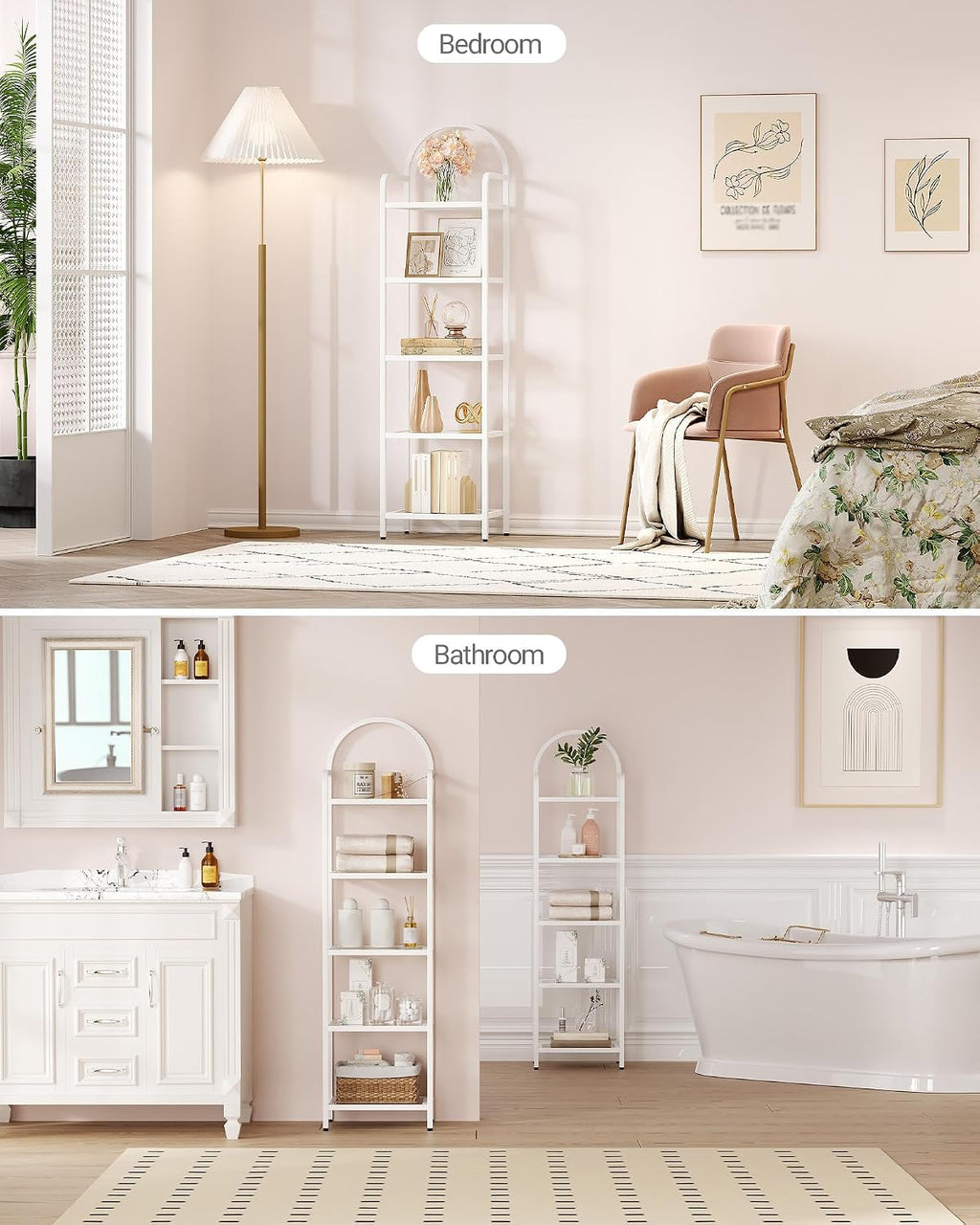 Hzuaneri Bookcase Bookshelf, Tempered Glass Bookshelves