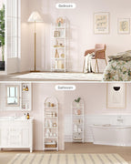 Hzuaneri Bookcase Bookshelf, Tempered Glass Bookshelves