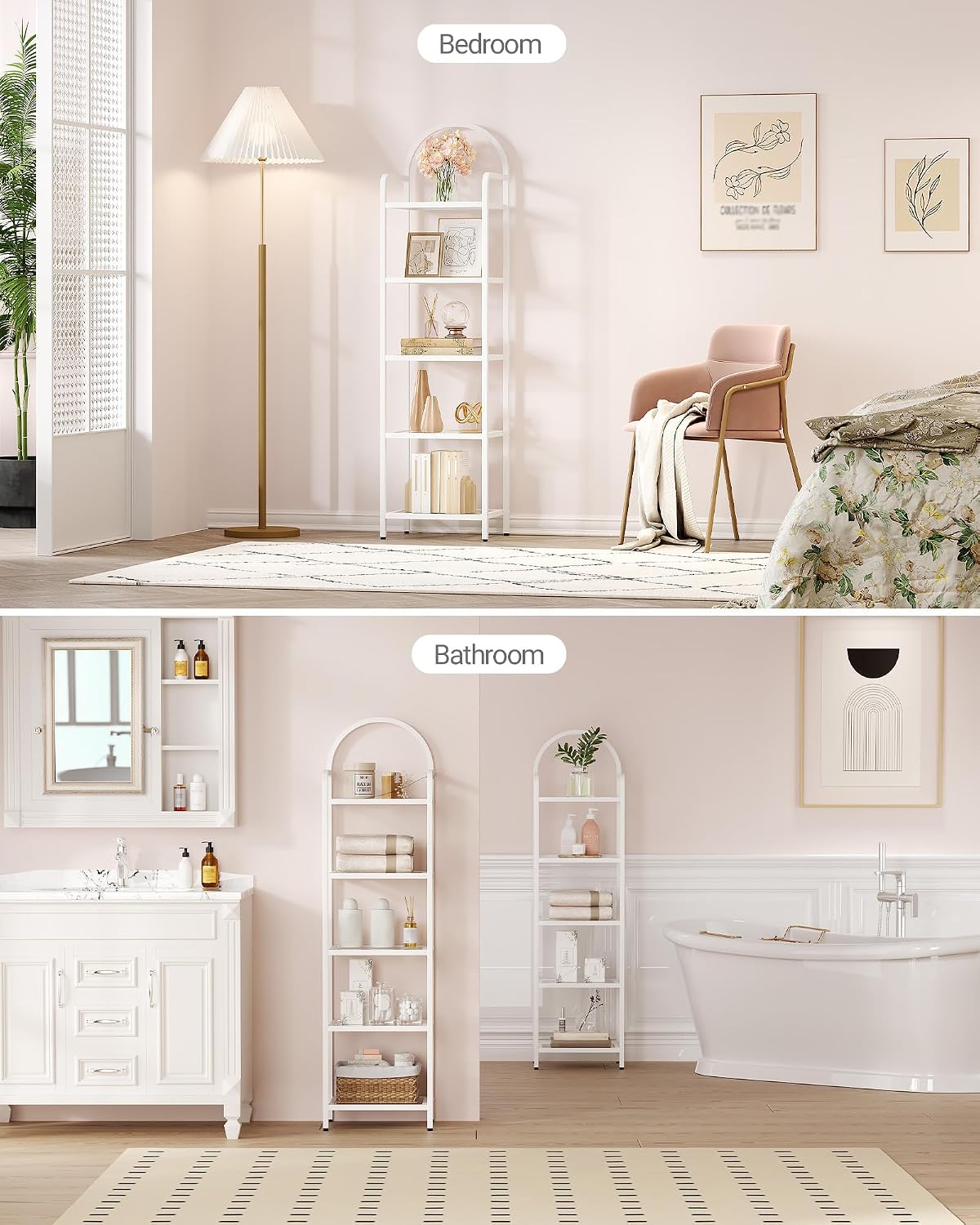 Hzuaneri Bookcase Bookshelf, Tempered Glass Bookshelves
