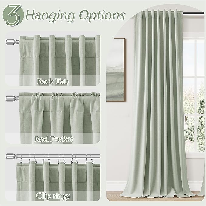 Guken 100% Blackout Curtains 120 Inch Length 2 Panels Set - Image 6