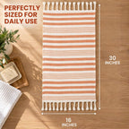 Folkulture Turkish Fall Hand Towels for Bathroom, Orange Set of 2(16"x30")