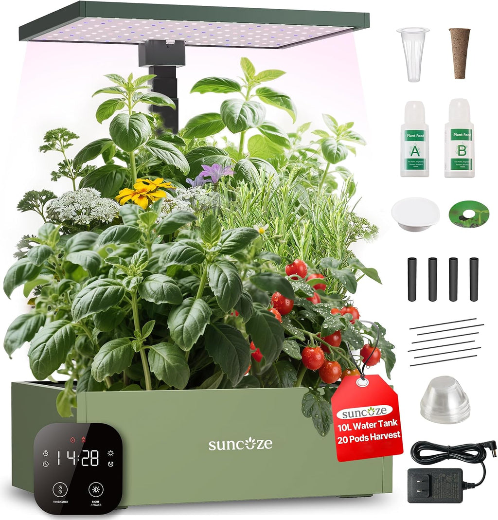 SUNCOZE Smart Hydroponics Growing System, 20 Pods, 25 in Adjustable Height