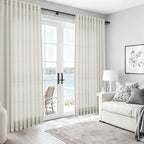 Nanspring Mousse White Linen Curtains 120 Inches Long - Image 6