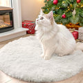 OLANLY Ivory Round Rugs for Bedroom by OLANLY