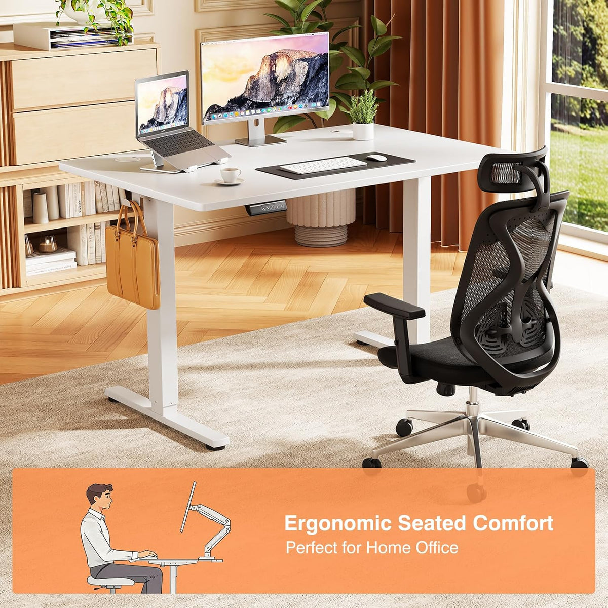 Sweetcrispy Electric Standing Desk, Computer Desk, 40x24 Inch