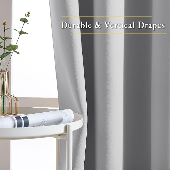 NICETOWN Blackout Silver Grey Living Room Curtains - Image 5