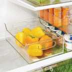 iDesign Stackable Clear Plastic Storage Bin, 4-Pack