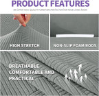 ZNSAYOTX Oversized Super Stretch Couch Cover, New Striped Sofa Covers - Image 4