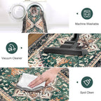 Yamaziot Washable Area Rug, 2x3 Small Entryway Rug Non-Slip Boho Vintage Rug - Image 5