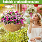 2 Pack 16 Inch Round Replacement Coco Liners for Hanging Basket Natural Coconut Fiber Liner for Flower Planter Coco Coir Pots for Outdoor Garden Plants