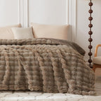 COOVA Faux Fur Throw Blanket for Couch, Cozy Soft and Fuzzy Plush Rabbit Fur - Image 3