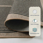 Lahome Enfys Modern Rainbow Round Rug, 6ft Easy Jute Circle Patio Rug Washable - Image 3